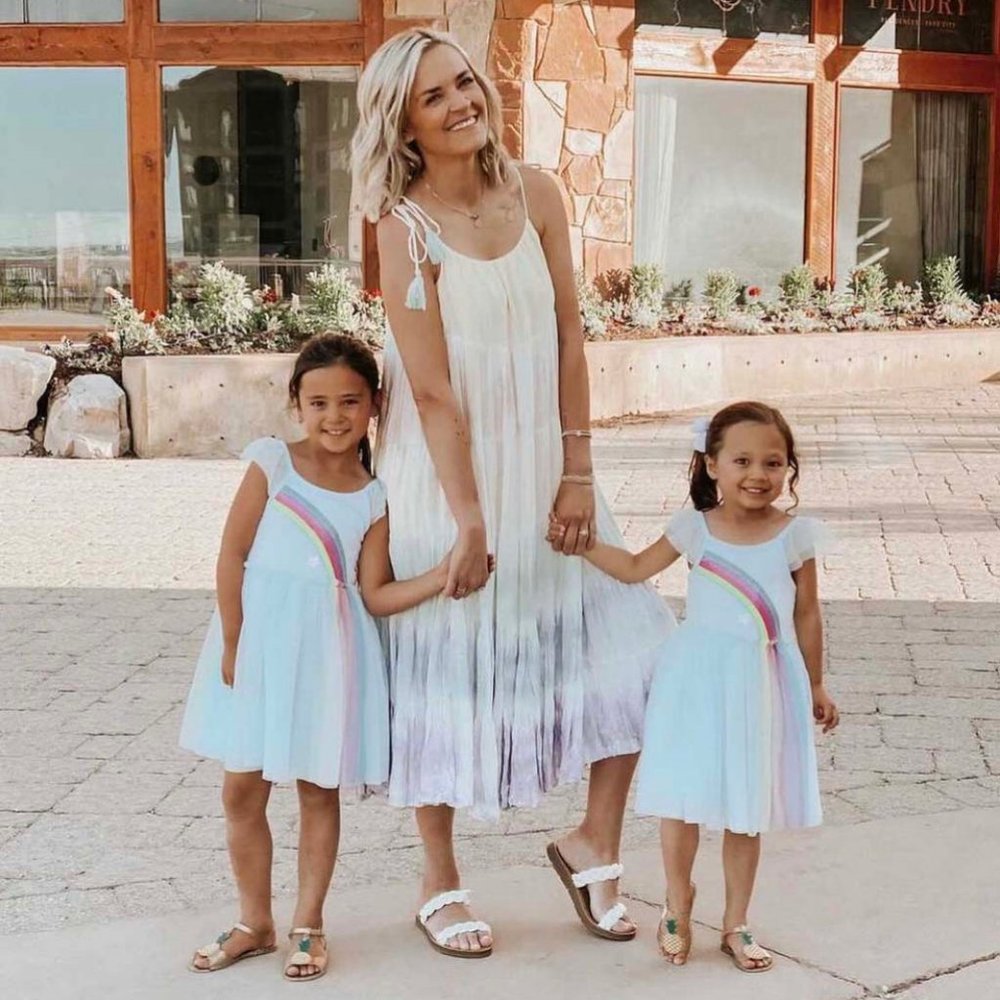 New Dreamy Rainbow Tiered Ruffle Tassel Maxi Dress